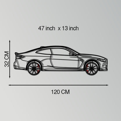 BMW M4 CSL Metal Car Wall Art with Rotating Wheels - Limited Edition G82 Silhouette - Interactive Automotive Wall Art - KAFMEKA108 - Tampa Home & Garden Store