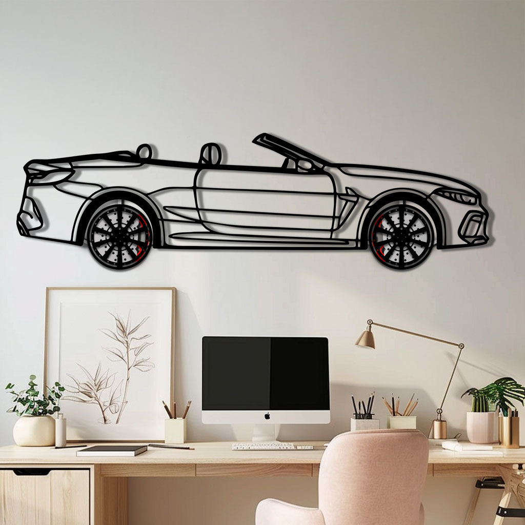 BMW M8 Competition Metal Car Wall Art with Rotating Wheels - M Power Luxury Silhouette - Interactive Automotive Wall Art - KAFMEKA109 - Tampa Home & Garden Store