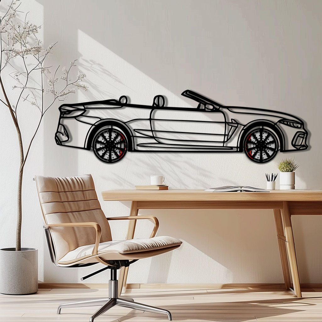 BMW M8 Competition Metal Car Wall Art with Rotating Wheels - M Power Luxury Silhouette - Interactive Automotive Wall Art - KAFMEKA109 - Tampa Home & Garden Store