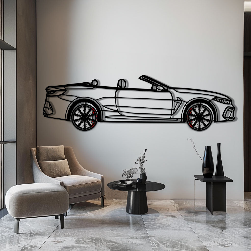 BMW M8 Competition Metal Car Wall Art with Rotating Wheels - M Power Luxury Silhouette - Interactive Automotive Wall Art - KAFMEKA109 - Tampa Home & Garden Store