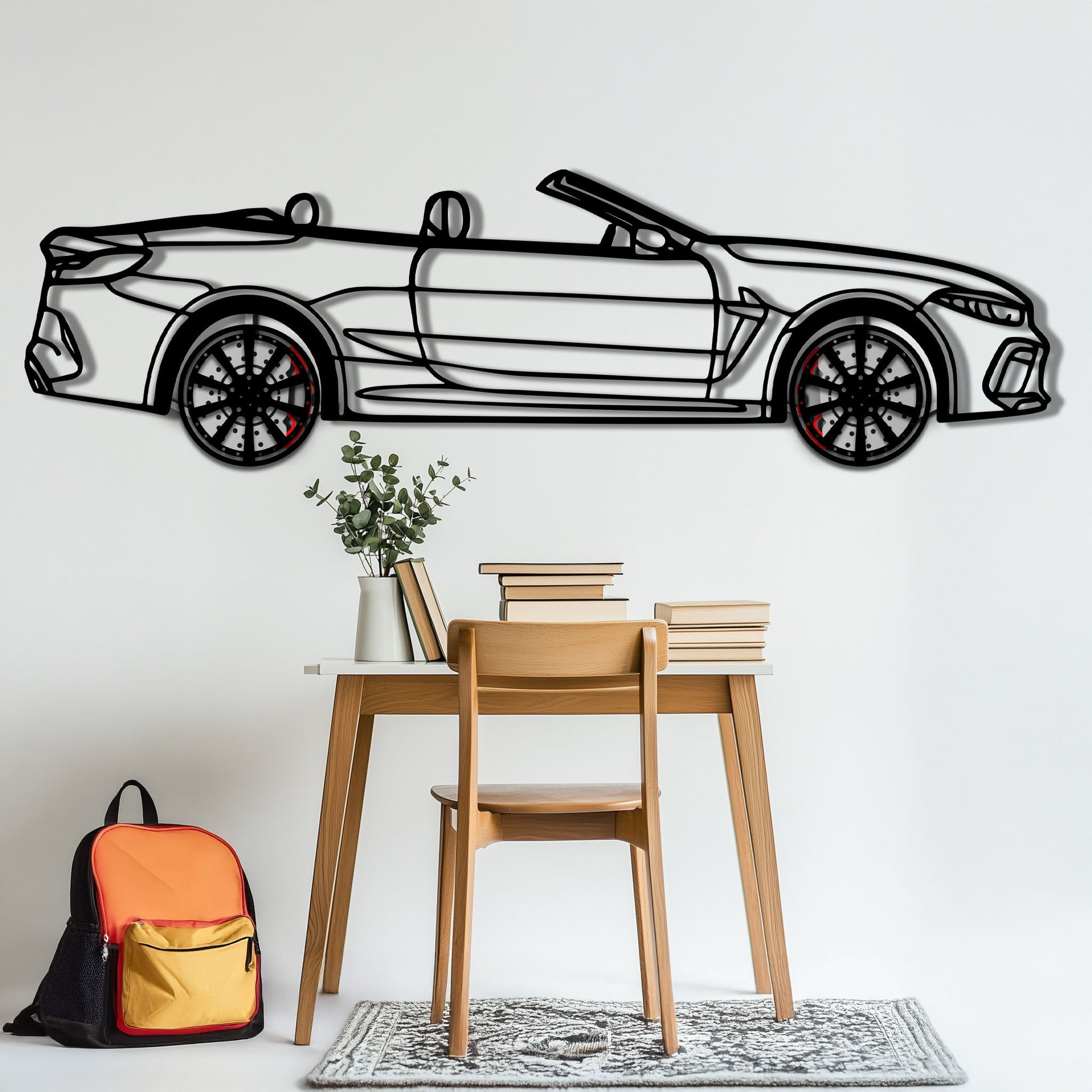 BMW M8 Competition Metal Car Wall Art with Rotating Wheels - M Power Luxury Silhouette - Interactive Automotive Wall Art - KAFMEKA109 - Tampa Home & Garden Store