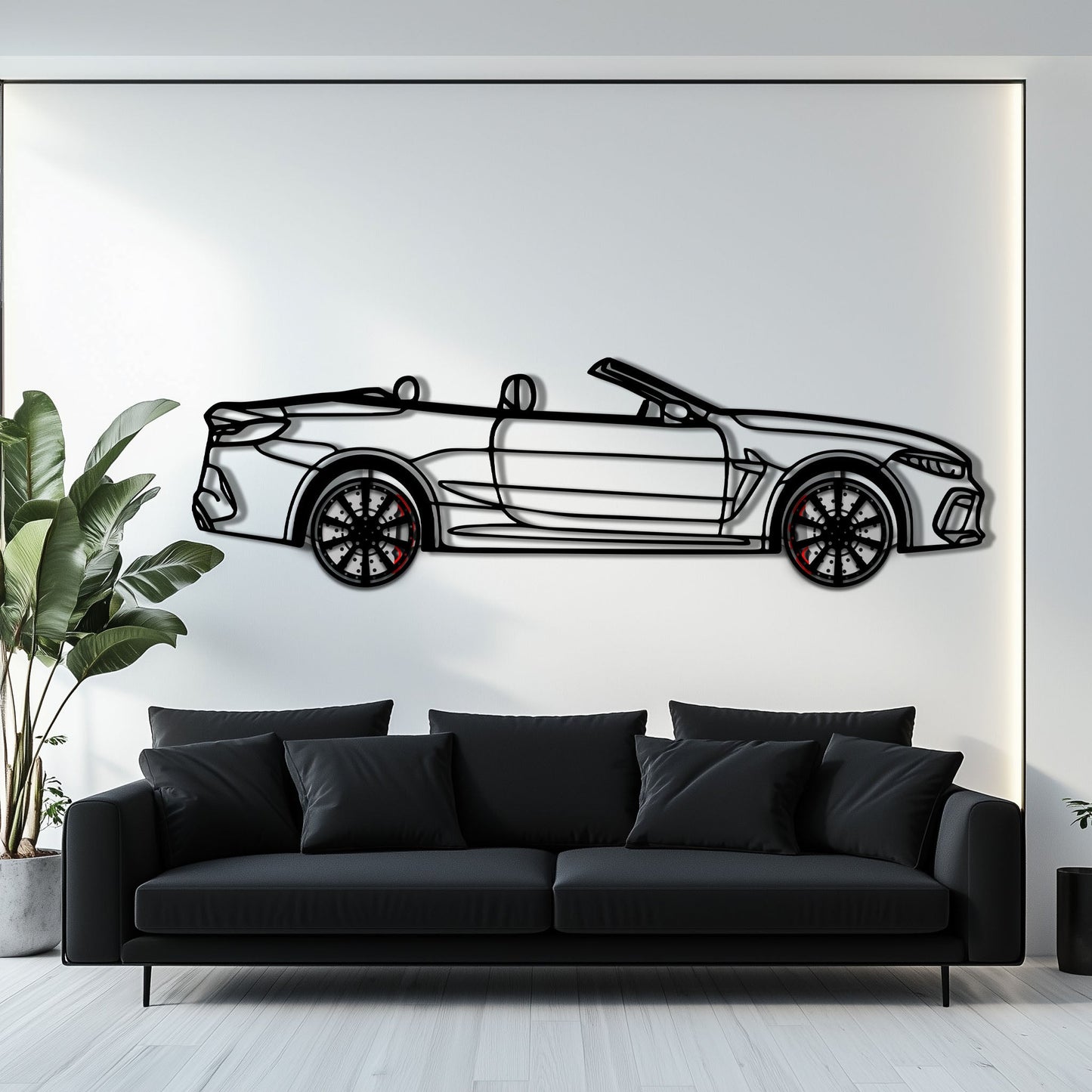 BMW M8 Competition Metal Car Wall Art with Rotating Wheels - M Power Luxury Silhouette - Interactive Automotive Wall Art - KAFMEKA109 - Tampa Home & Garden Store