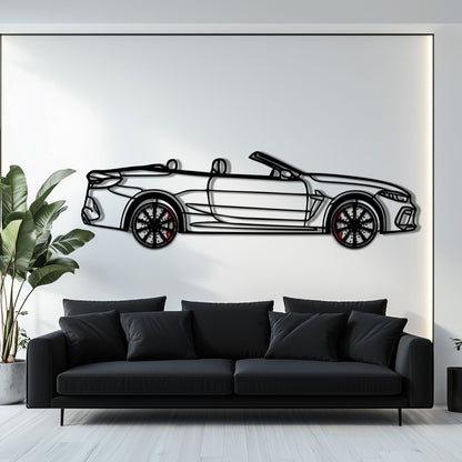 BMW M8 Competition Metal Car Wall Art with Rotating Wheels - M Power Luxury Silhouette - Interactive Automotive Wall Art - KAFMEKA109 - Tampa Home & Garden Store