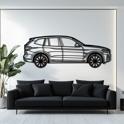 BMW X3 Metal Car Wall Art with Rotating Wheels - Modern SAV Silhouette Decor - Interactive Automotive Wall Art - KAFMEKA110 - Tampa Home & Garden Store