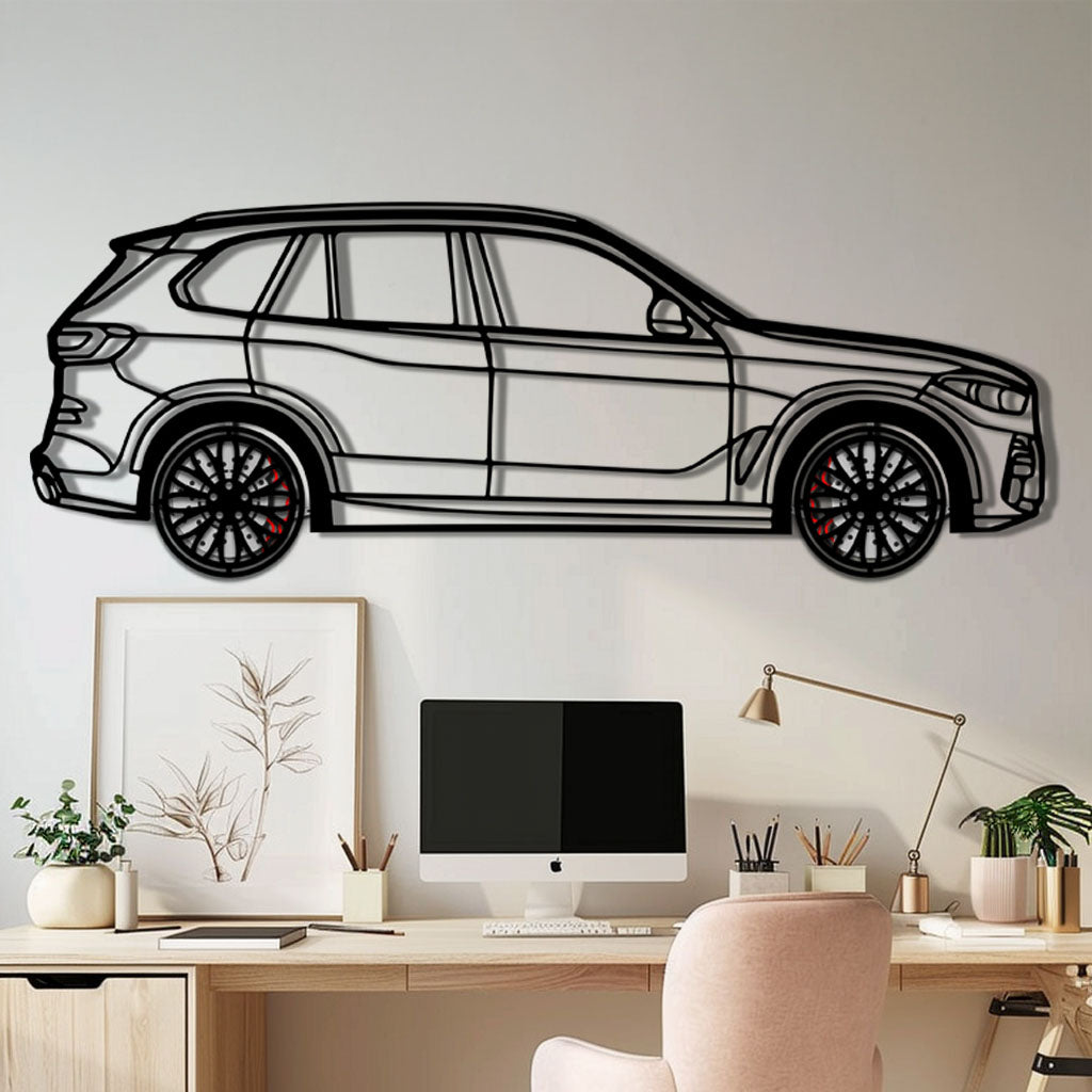 BMW X5 Metal Car Wall Art with Rotating Wheels - Modern SAV Silhouette Decor - Interactive Automotive Wall Art - KAFMEKA111 - Tampa Home & Garden Store