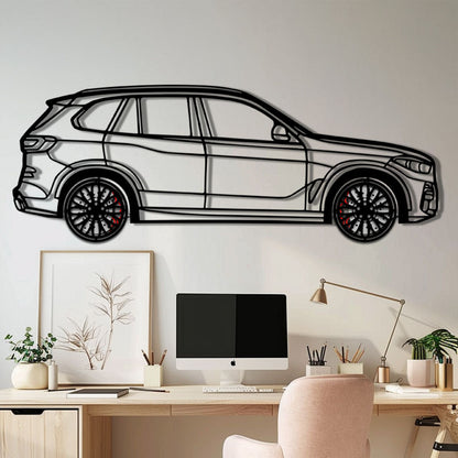 BMW X5 Metal Car Wall Art with Rotating Wheels - Modern SAV Silhouette Decor - Interactive Automotive Wall Art - KAFMEKA111 - Tampa Home & Garden Store