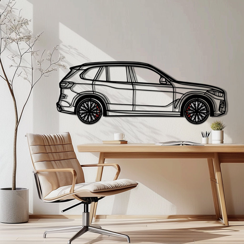 BMW X5 Metal Car Wall Art with Rotating Wheels - Modern SAV Silhouette Decor - Interactive Automotive Wall Art - KAFMEKA111 - Tampa Home & Garden Store