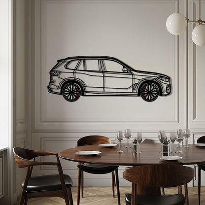 BMW X5 Metal Car Wall Art with Rotating Wheels - Modern SAV Silhouette Decor - Interactive Automotive Wall Art - KAFMEKA111 - Tampa Home & Garden Store