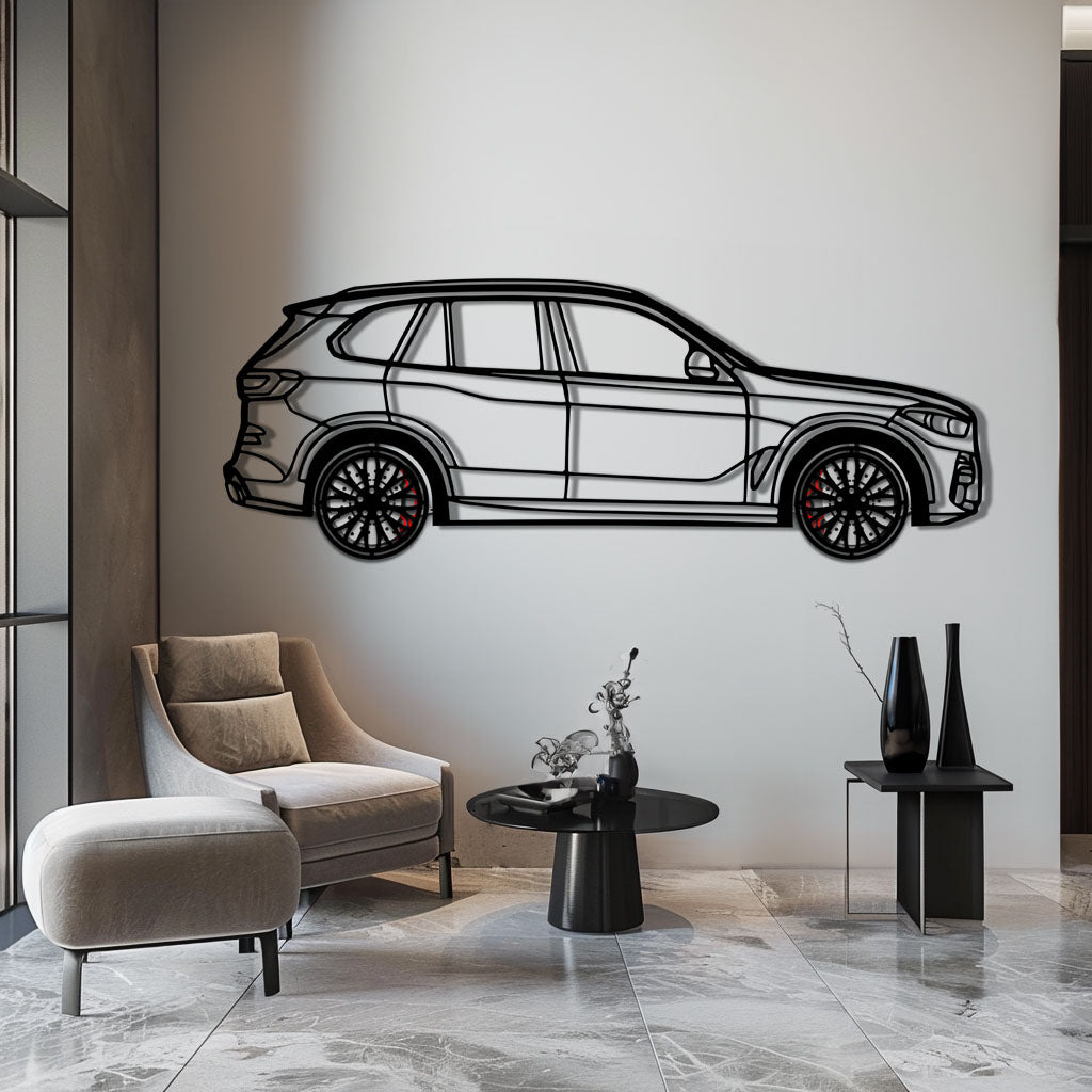 BMW X5 Metal Car Wall Art with Rotating Wheels - Modern SAV Silhouette Decor - Interactive Automotive Wall Art - KAFMEKA111 - Tampa Home & Garden Store