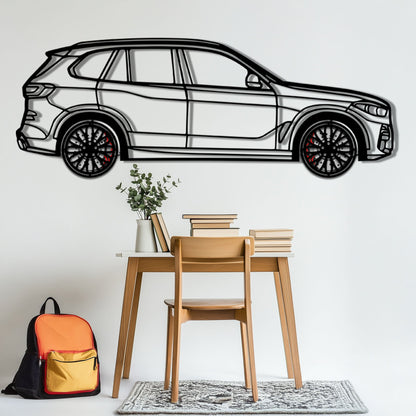 BMW X5 Metal Car Wall Art with Rotating Wheels - Modern SAV Silhouette Decor - Interactive Automotive Wall Art - KAFMEKA111 - Tampa Home & Garden Store