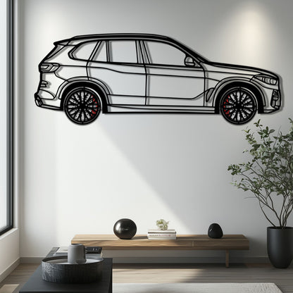 BMW X5 Metal Car Wall Art with Rotating Wheels - Modern SAV Silhouette Decor - Interactive Automotive Wall Art - KAFMEKA111 - Tampa Home & Garden Store