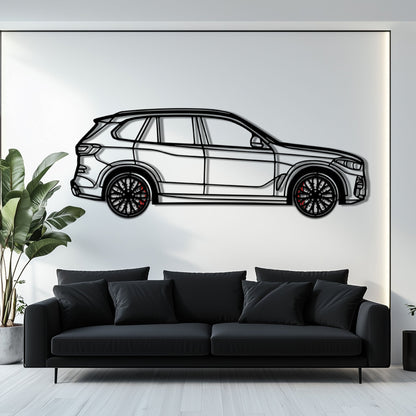 BMW X5 Metal Car Wall Art with Rotating Wheels - Modern SAV Silhouette Decor - Interactive Automotive Wall Art - KAFMEKA111 - Tampa Home & Garden Store