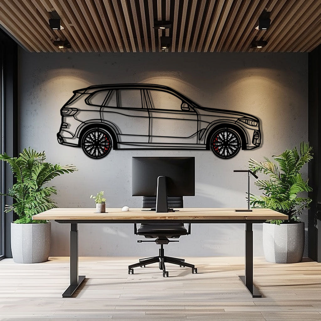BMW X5 Metal Car Wall Art with Rotating Wheels - Modern SAV Silhouette Decor - Interactive Automotive Wall Art - KAFMEKA111 - Tampa Home & Garden Store