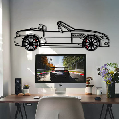 BMW Z3 Metal Car Wall Art with Rotating Wheels - Classic Roadster Silhouette Decor - Interactive Automotive Wall Art - KAFMEKA112 - Tampa Home & Garden Store