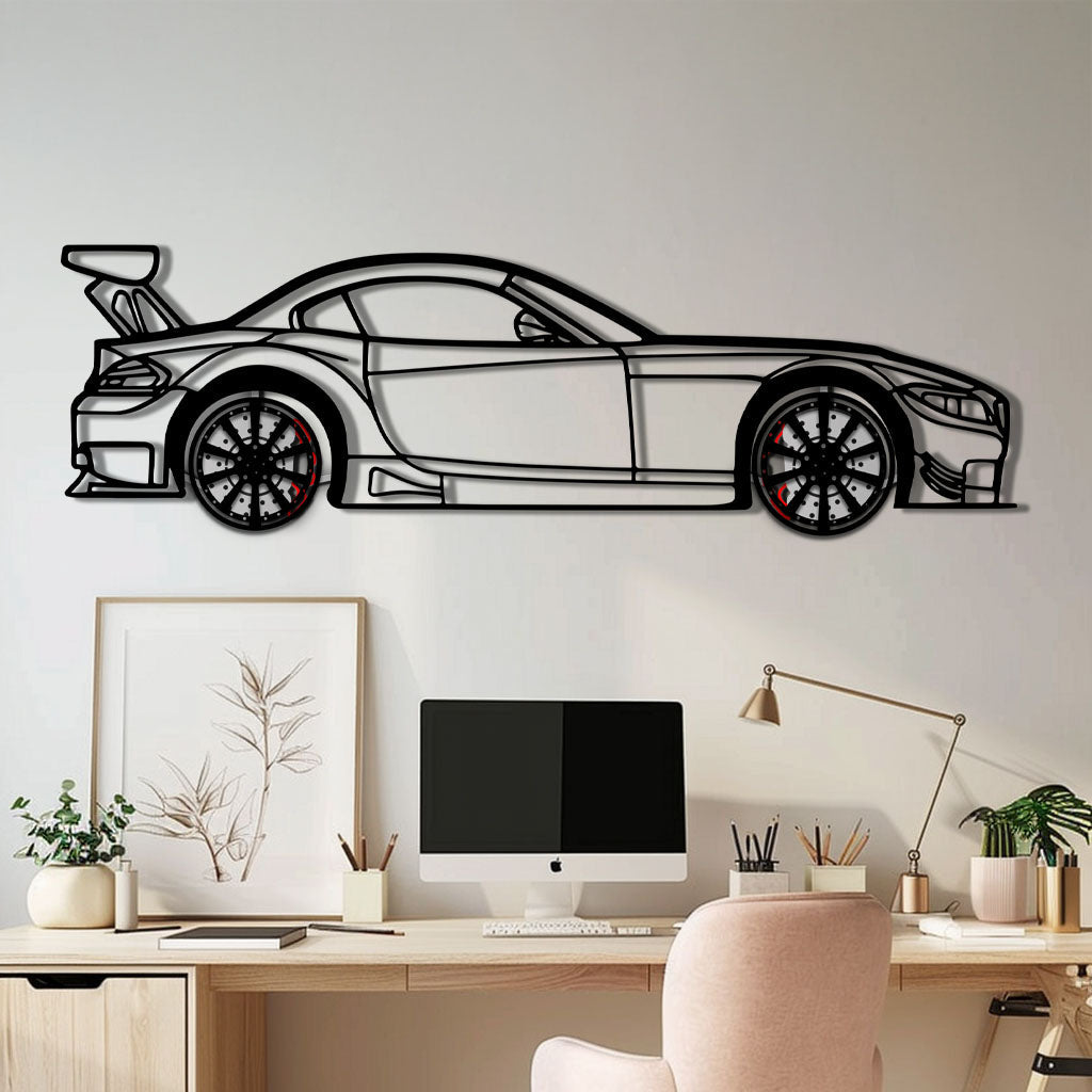 BMW Z4 E89 Metal Car Wall Art with Rotating Wheels - Modern Roadster Silhouette Decor - Interactive Automotive Wall Art - KAFMEKA113 - Tampa Home & Garden Store