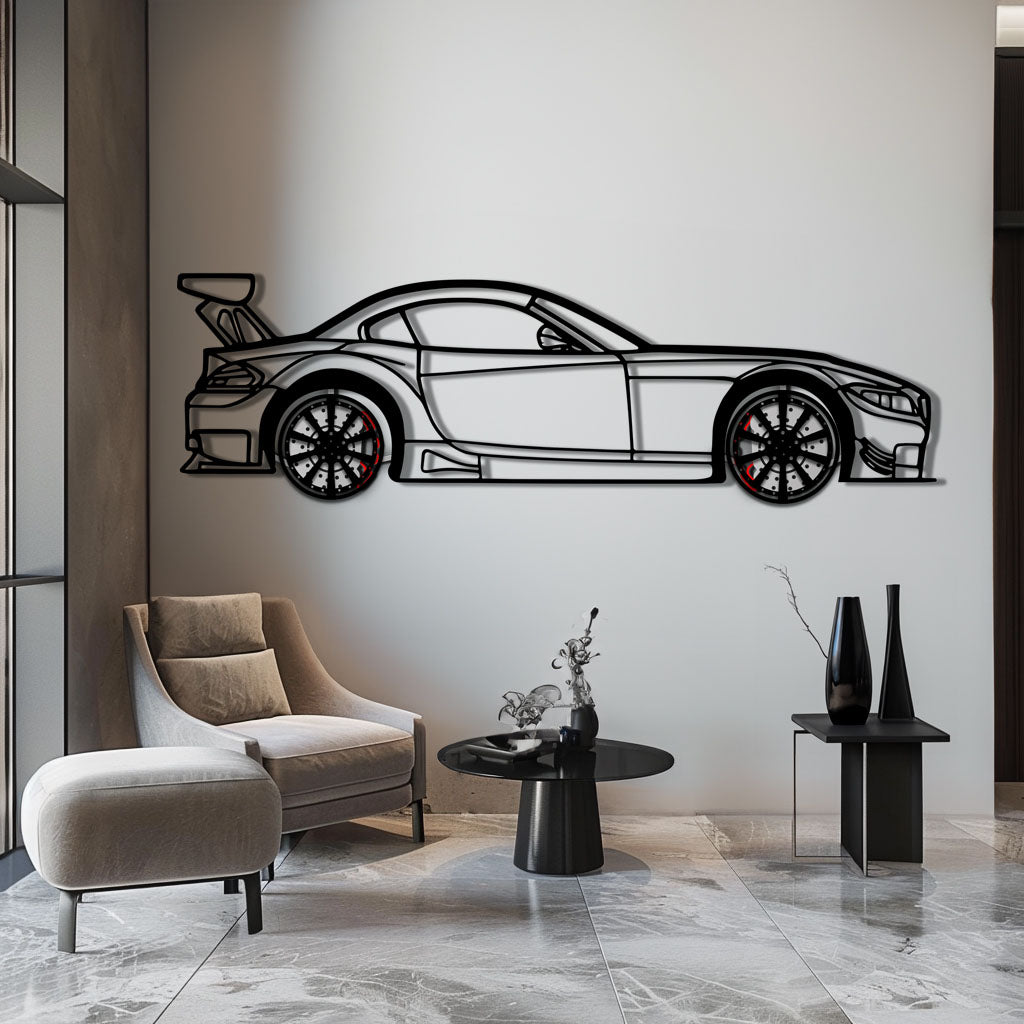 BMW Z4 E89 Metal Car Wall Art with Rotating Wheels - Modern Roadster Silhouette Decor - Interactive Automotive Wall Art - KAFMEKA113 - Tampa Home & Garden Store