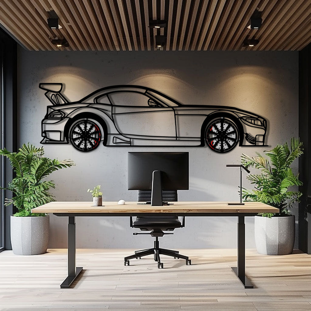 BMW Z4 E89 Metal Car Wall Art with Rotating Wheels - Modern Roadster Silhouette Decor - Interactive Automotive Wall Art - KAFMEKA113 - Tampa Home & Garden Store
