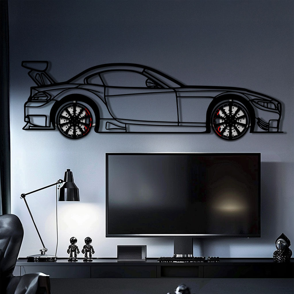 BMW Z4 E89 Metal Car Wall Art with Rotating Wheels - Modern Roadster Silhouette Decor - Interactive Automotive Wall Art - KAFMEKA113 - Tampa Home & Garden Store