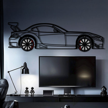 BMW Z4 E89 Metal Car Wall Art with Rotating Wheels - Modern Roadster Silhouette Decor - Interactive Automotive Wall Art - KAFMEKA113 - Tampa Home & Garden Store