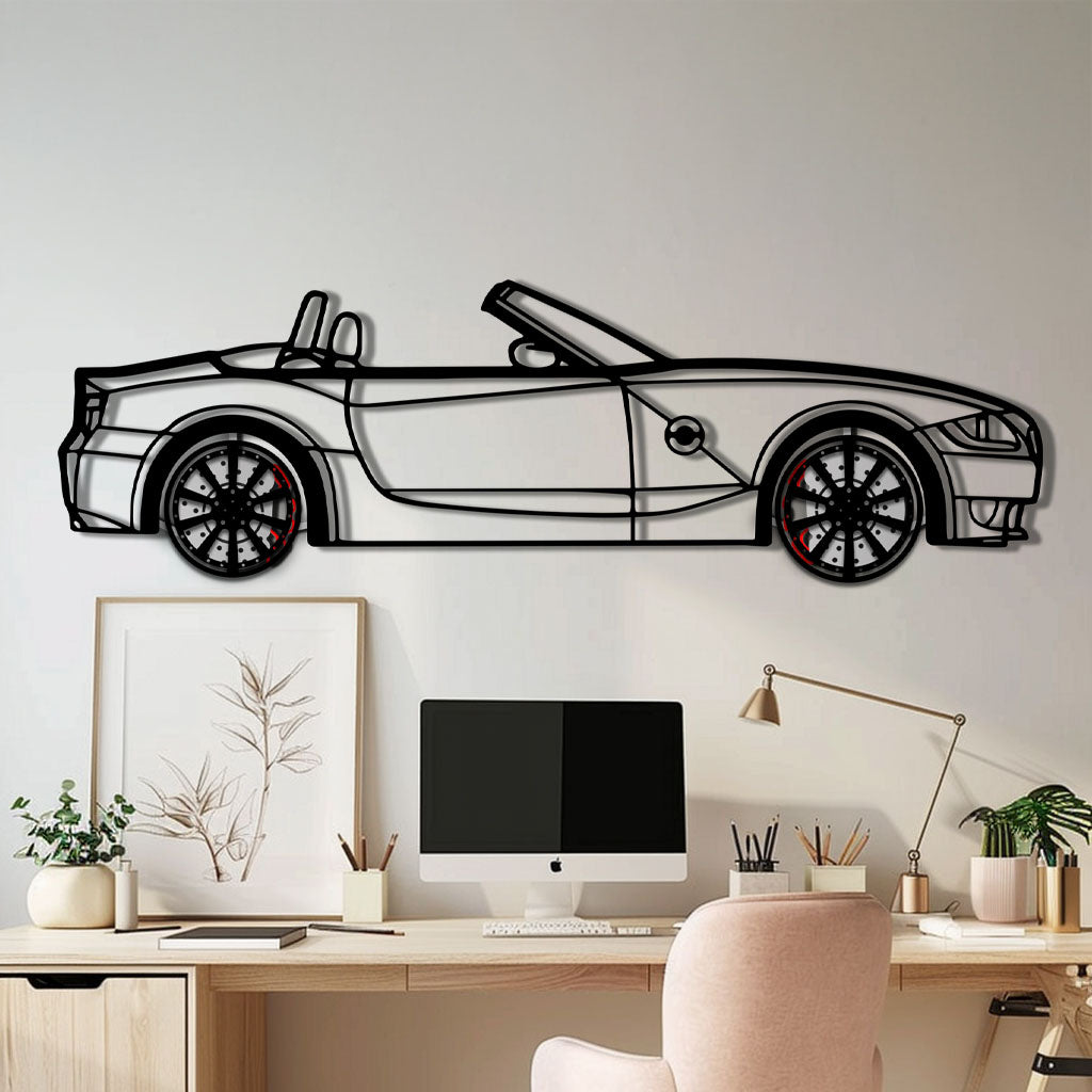 BMW Z4 M Roadster Metal Car Wall Art with Rotating Wheels - M Power Silhouette Decor - Interactive Automotive Wall Art - KAFMEKA114 - Tampa Home & Garden Store