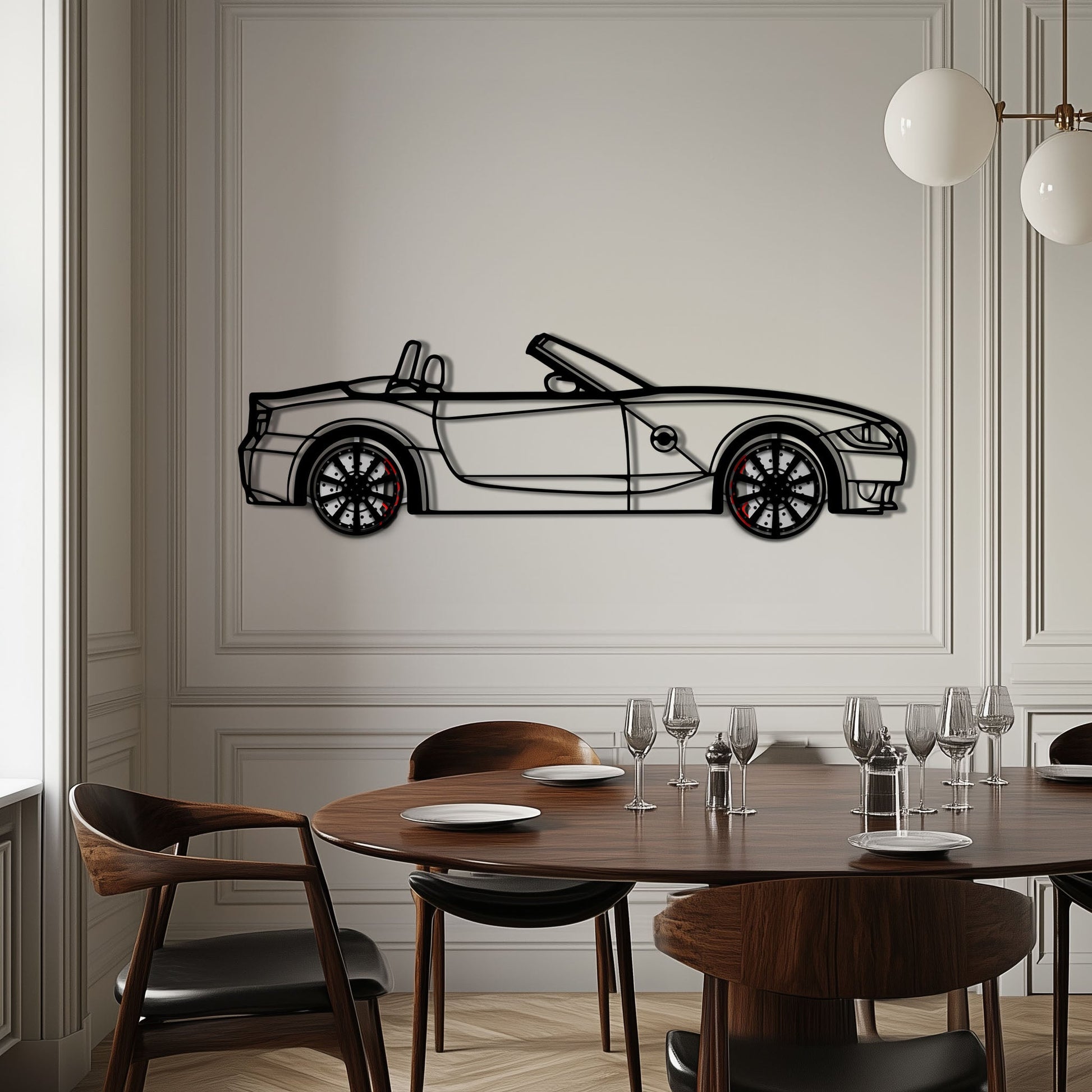 BMW Z4 M Roadster Metal Car Wall Art with Rotating Wheels - M Power Silhouette Decor - Interactive Automotive Wall Art - KAFMEKA114 - Tampa Home & Garden Store