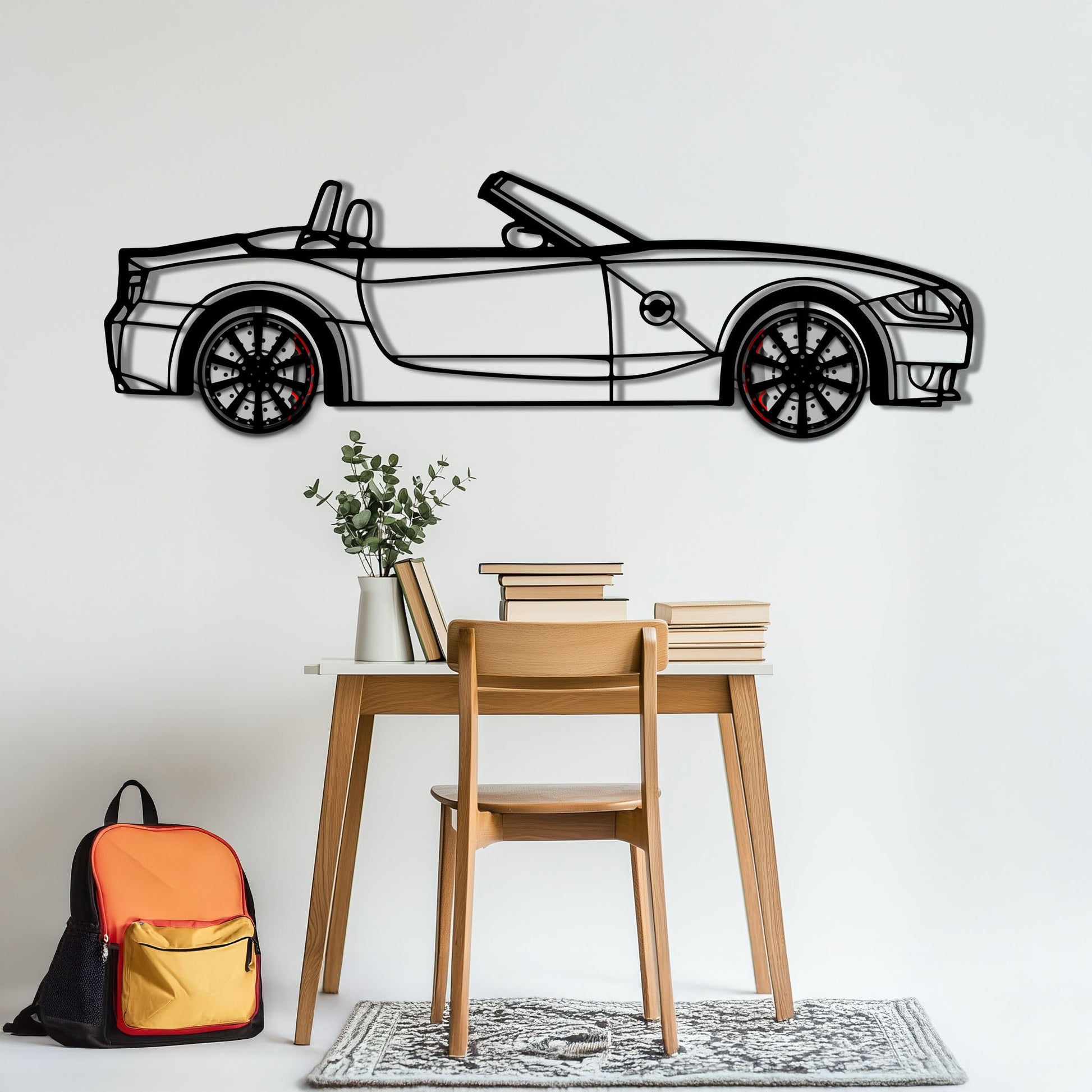 BMW Z4 M Roadster Metal Car Wall Art with Rotating Wheels - M Power Silhouette Decor - Interactive Automotive Wall Art - KAFMEKA114 - Tampa Home & Garden Store