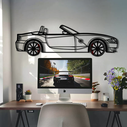 BMW Z4 M Roadster Metal Car Wall Art with Rotating Wheels - M Power Silhouette Decor - Interactive Automotive Wall Art - KAFMEKA114 - Tampa Home & Garden Store