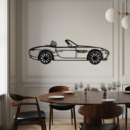 BMW Z8 Metal Car Wall Art with Rotating Wheels - Classic Luxury Roadster Silhouette - Interactive Automotive Wall Decor - KAFMEKA115 - Tampa Home & Garden Store