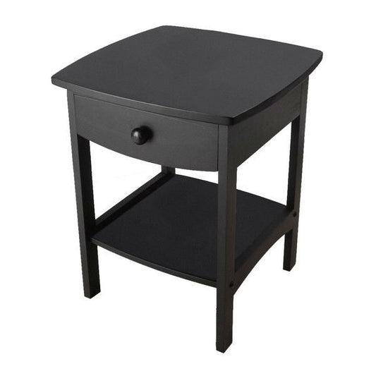 Black 1-Drawer Bedroom Nightstand Contemporary End Table - Tampa Home & Garden Store
