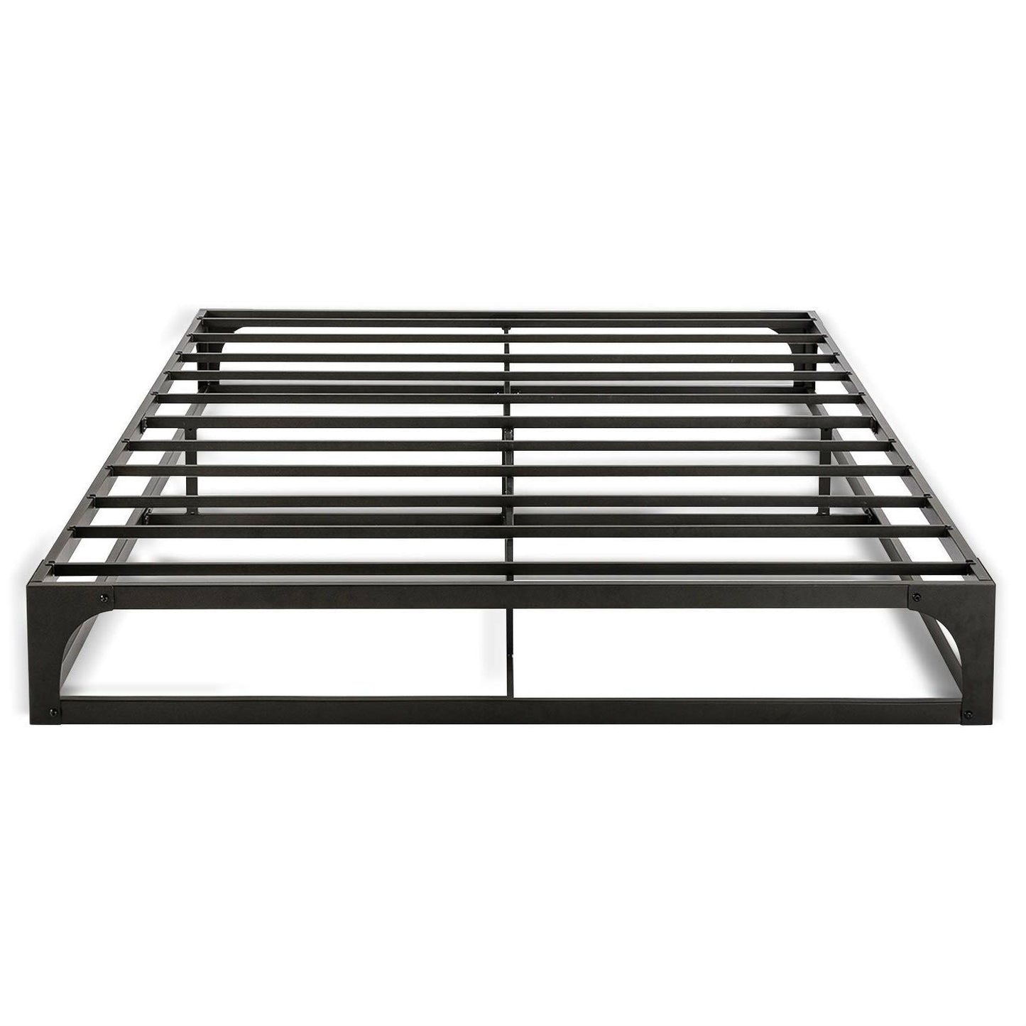 Base de cama de plataforma de metal resistente de perfil bajo moderna de tamaño completo