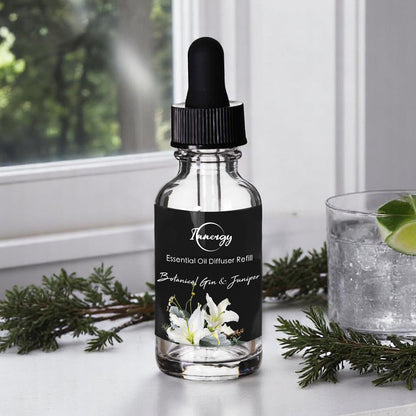 Diffuseur d'huiles essentielles botaniques au gin et au genévrier, enrichi en cristaux, pour voiture, 8 ml