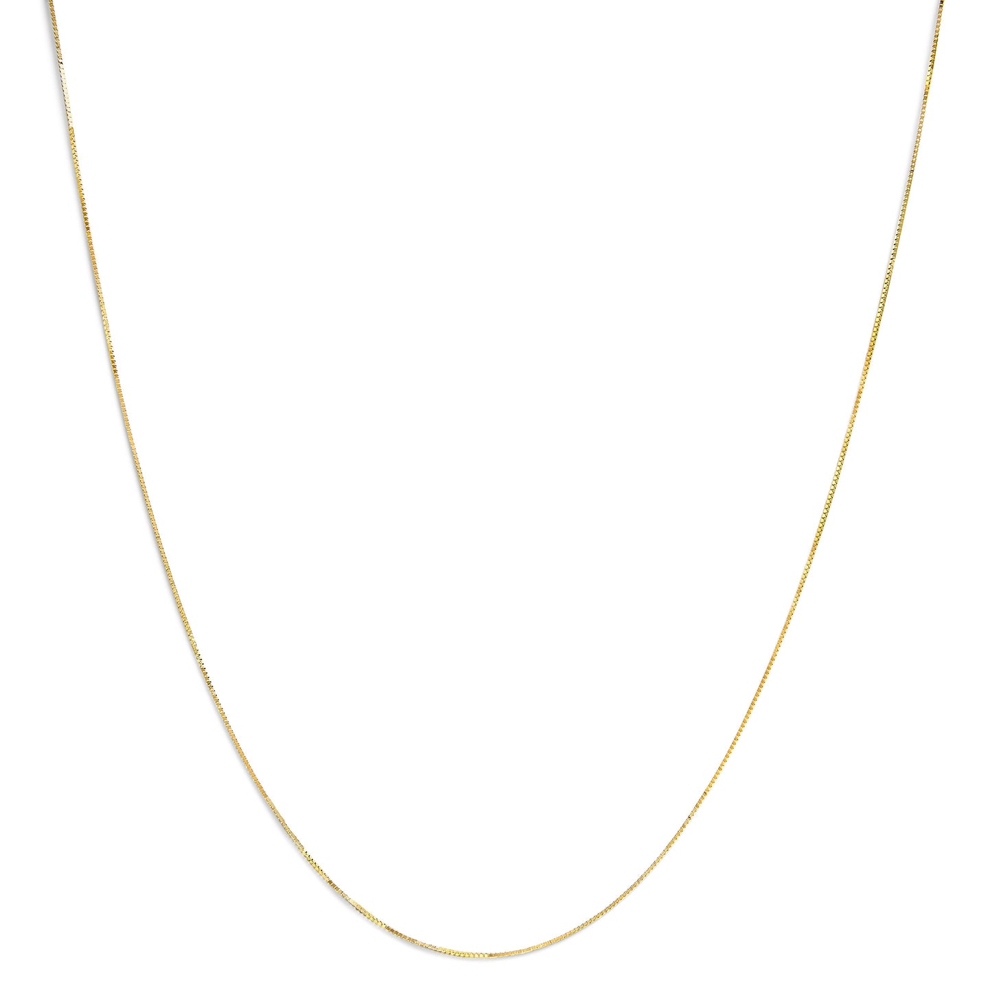 Solid 14K yellow gold 0.75mm box chain necklace, unisex, 16 in on Tampa Home & Garden Store