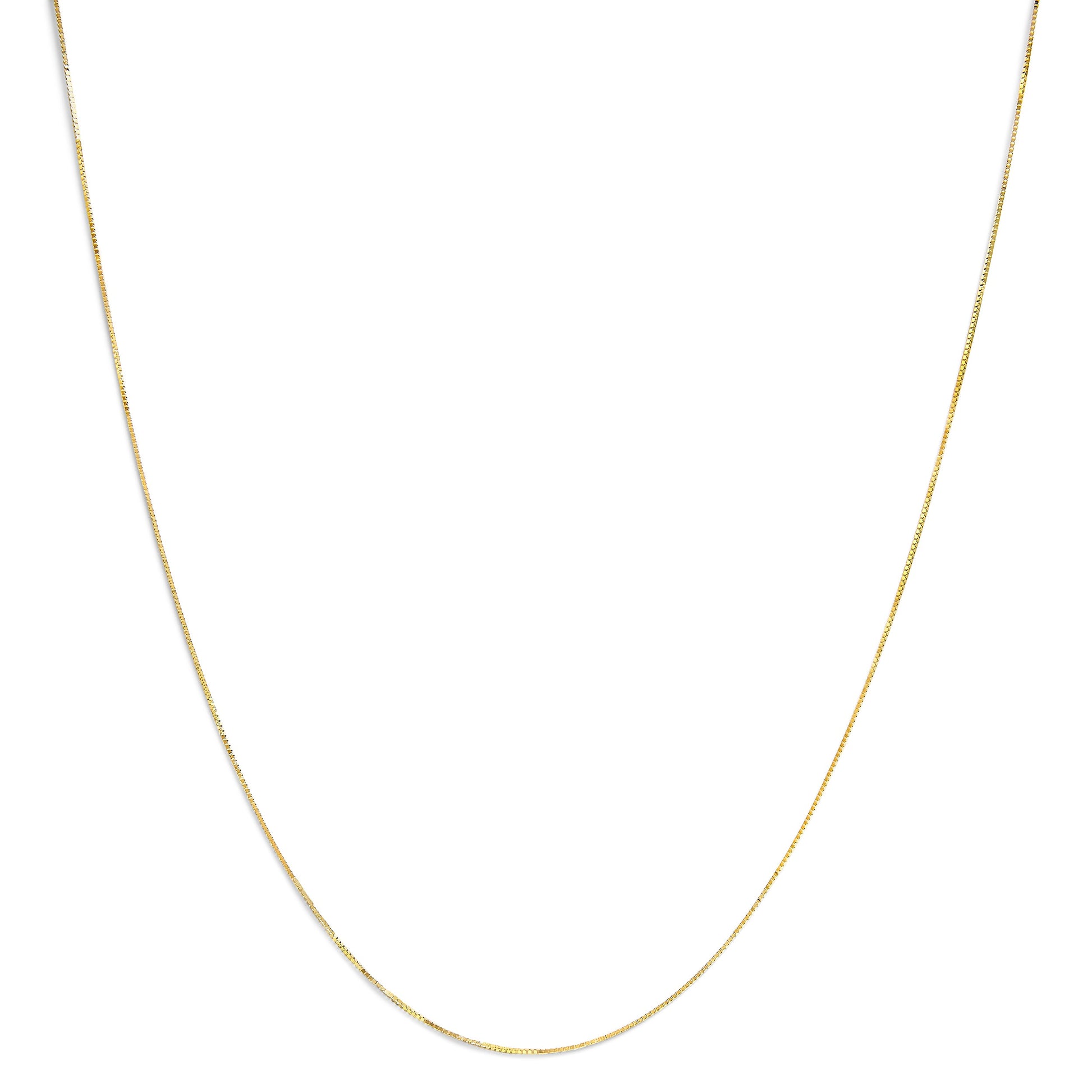 Solid 14K yellow gold 0.75mm box chain necklace, unisex, 16 in on Tampa Home & Garden Store