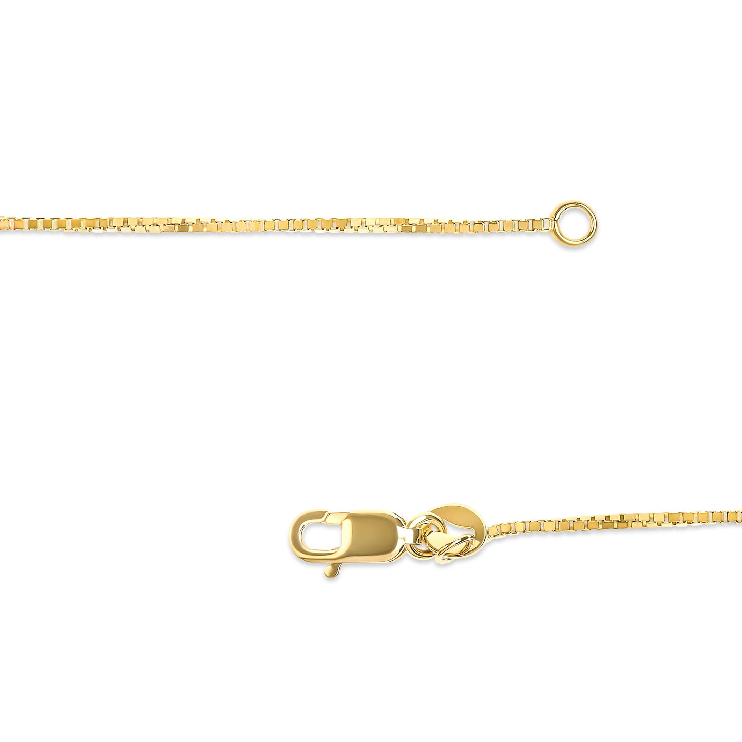 14K yellow gold box chain necklace unisex 16in with round ring clasp on Tampa Home & Garden Store