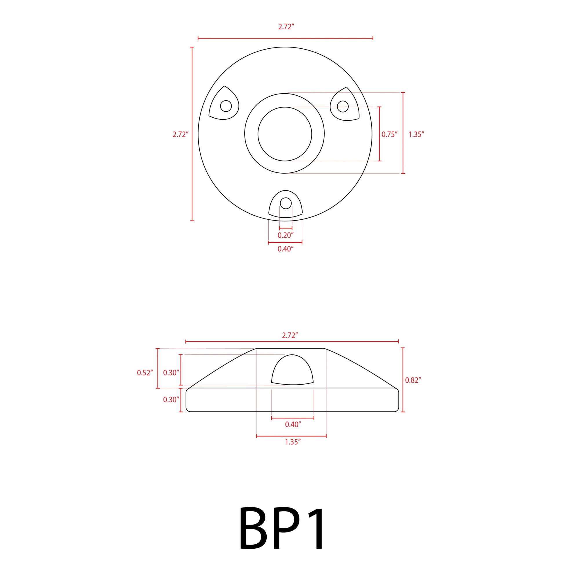 BP1 Brass Surface Mount Round Bracket for Landscape Lighting Fixture - Tampa Home & Garden Store