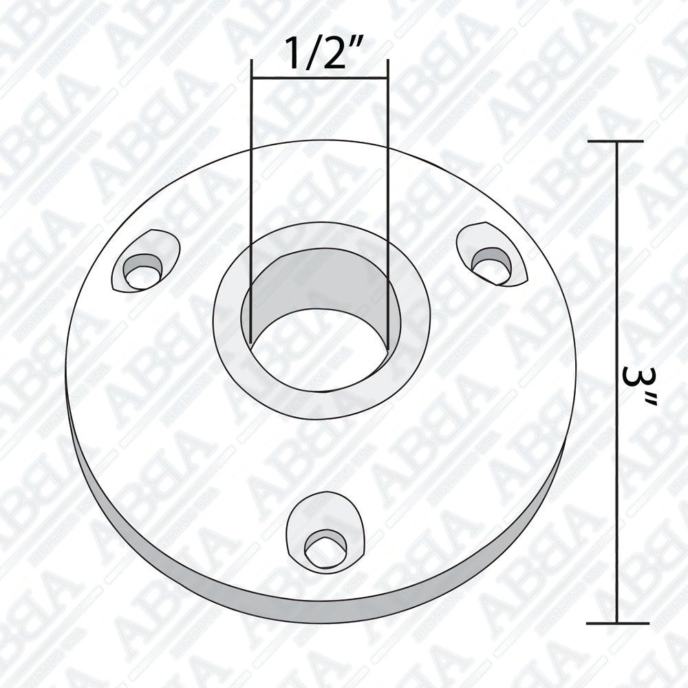 Support rond à montage en surface en laiton BP1 pour luminaire paysager