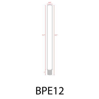 BPE - Extensión de poste de latón de 6", 12" o 24" para luminarias de latón para caminos y focos