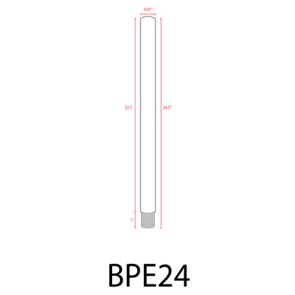 BPE - Extensión de poste de latón de 6", 12" o 24" para luminarias de latón para caminos y focos