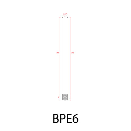BPE - Extensión de poste de latón de 6", 12" o 24" para luminarias de latón para caminos y focos