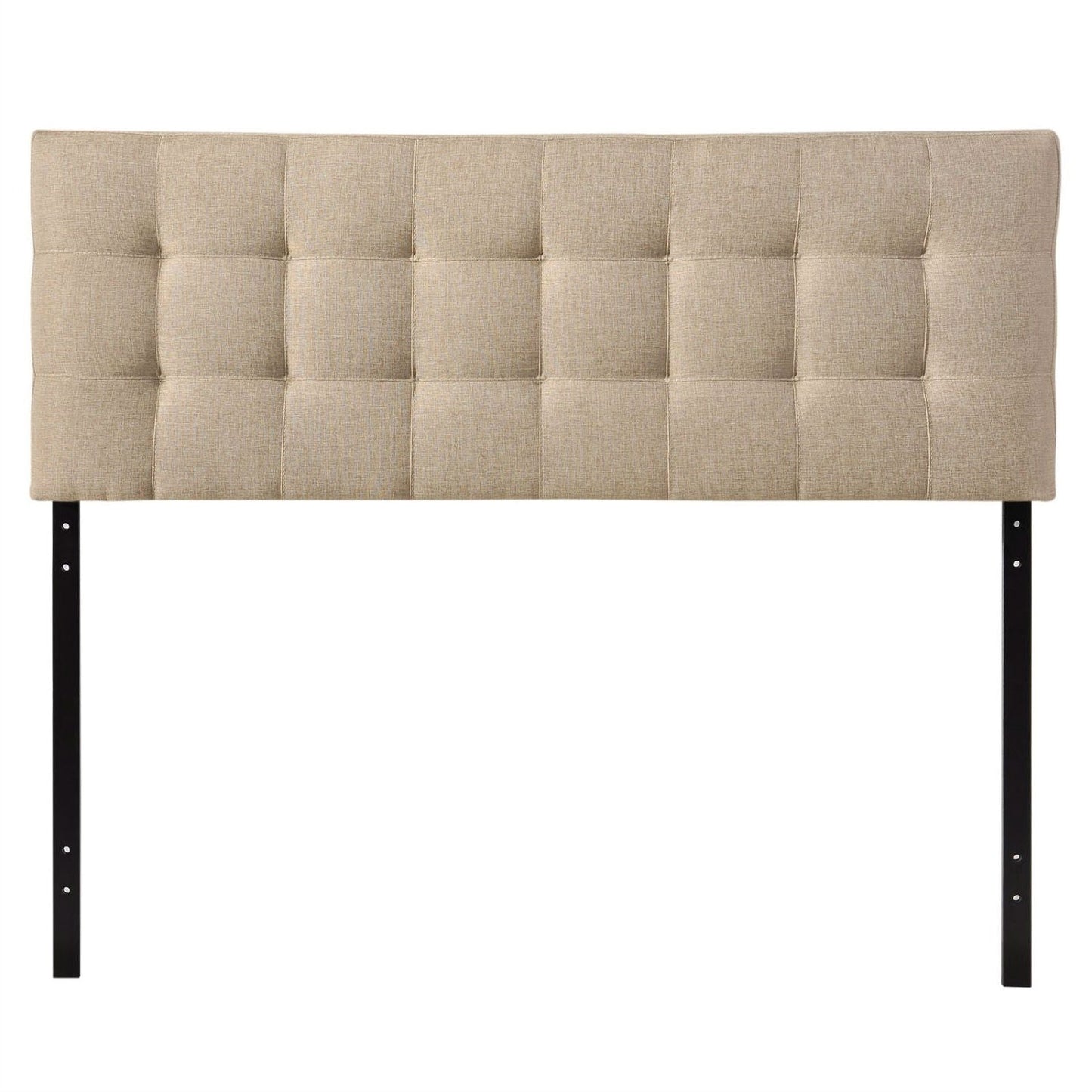 Cabecero de tela beige tamaño king con tapizado moderno