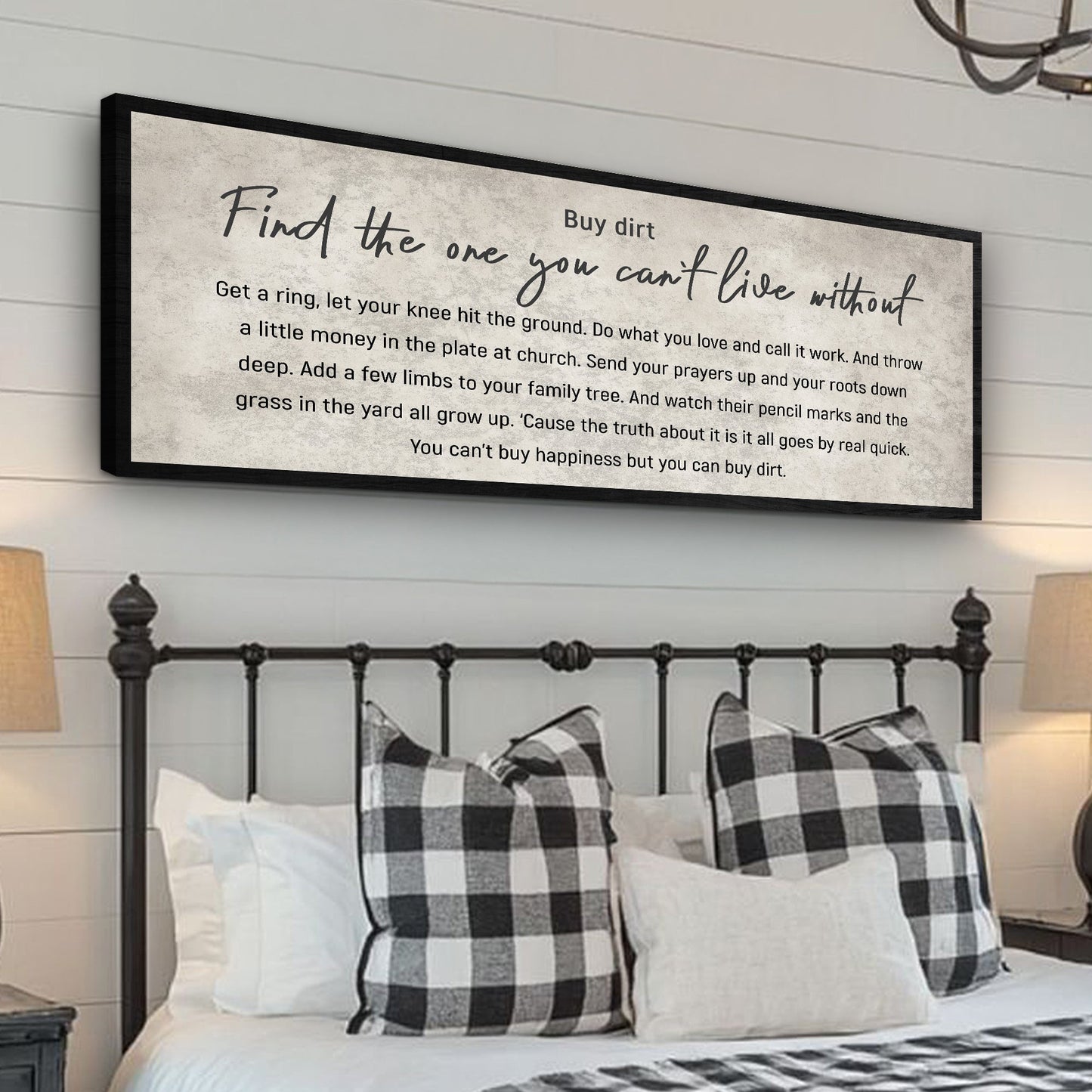 Canvas Find The One You Can't Live Without Family Sign III black frame on Tampa Home & Garden Store