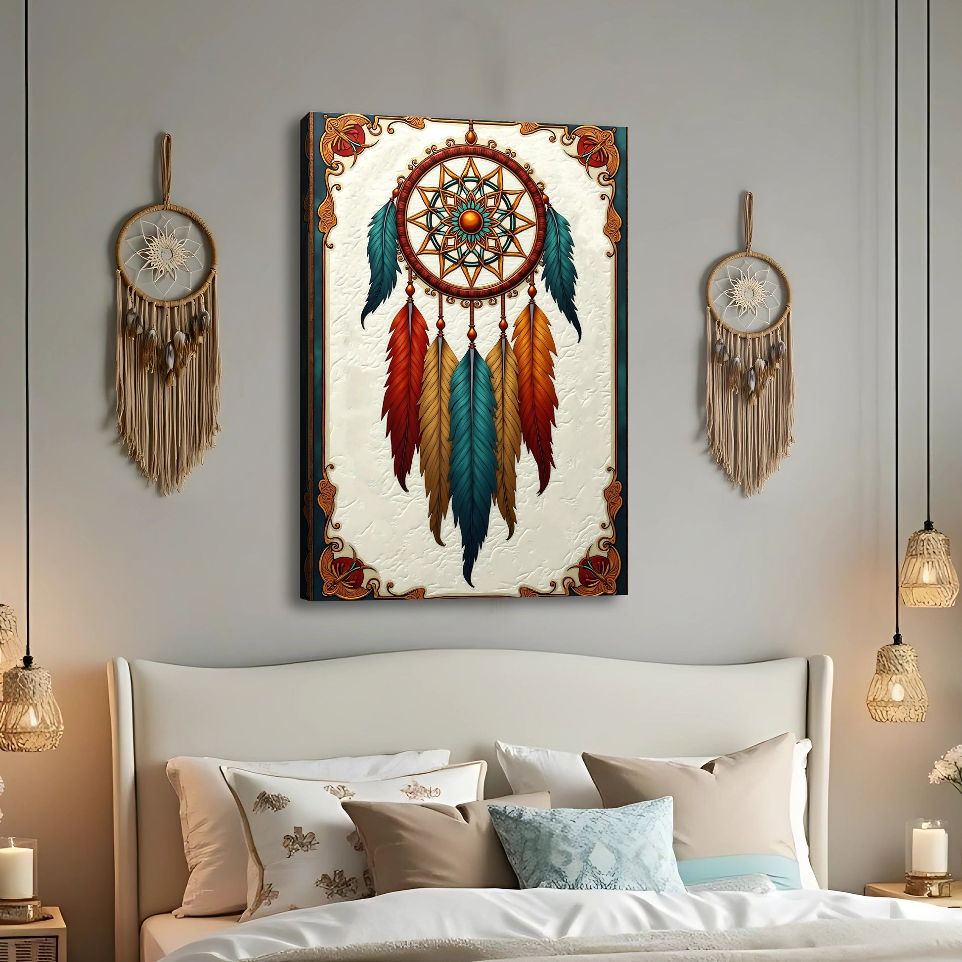 3D Whispering Feathers Wall Art V canvas by Tailored Canvases with multicolor feathers on Tampa Home & Garden Store