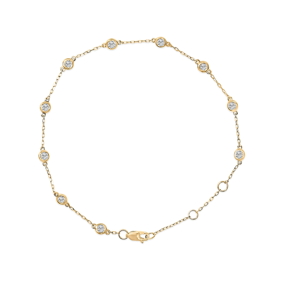 Bracelet 14K white gold bezel-set lab-grown diamond station bracelet by Bids.com on Tampa Home & Garden Store