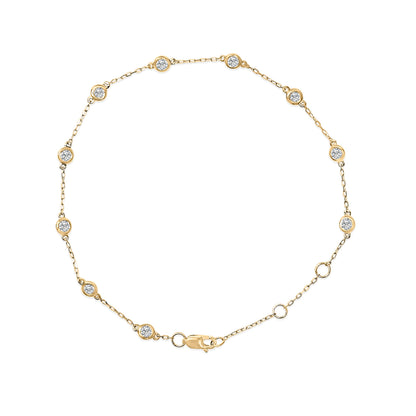 Bracelet 14K white gold bezel-set lab-grown diamond station bracelet by Bids.com on Tampa Home & Garden Store