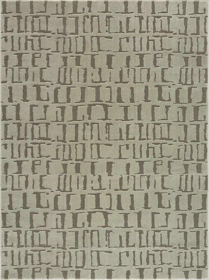 Dragan Green Modern Washable Area Rug by Boutique Rugs in beige with taupe abstract print on Tampa Home & Garden Store