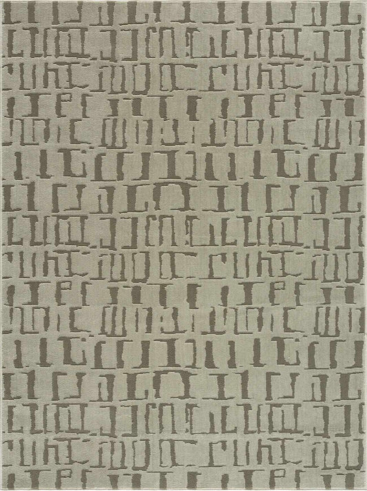 Dragan Green Modern Washable Area Rug by Boutique Rugs in beige with taupe abstract print on Tampa Home & Garden Store