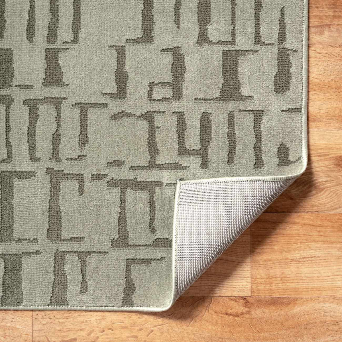 Dragan Green Modern Washable Area Rug gray geometric pattern, machine washable on Tampa Home & Garden Store