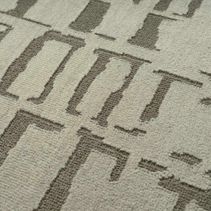 Dragan Green Modern Washable Area Rug, beige taupe geometric pattern, Boutique Rugs on Tampa Home & Garden Store
