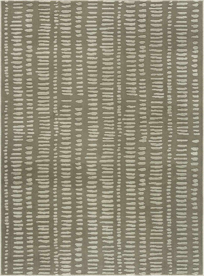 Dragos Green Modern Washable Area Rug by Boutique Rugs with pale stripes on Tampa Home & Garden Store