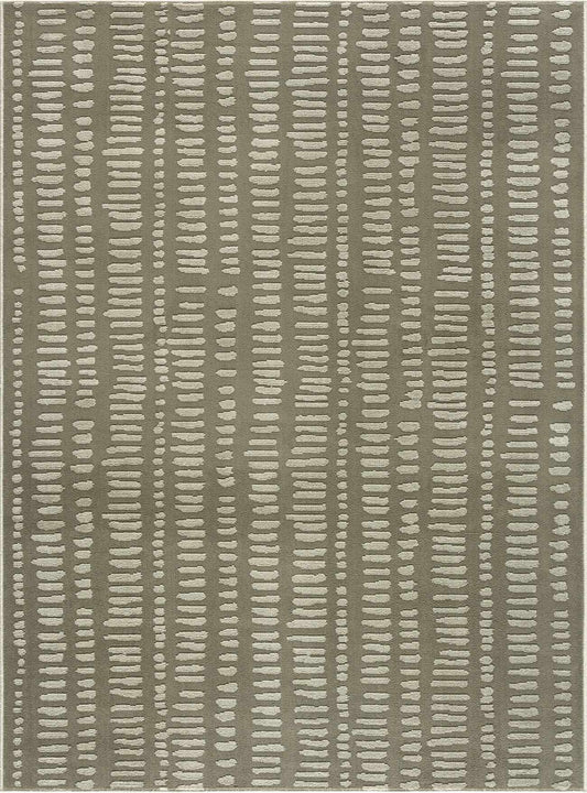 Dragos Green Modern Washable Area Rug by Boutique Rugs with pale stripes on Tampa Home & Garden Store